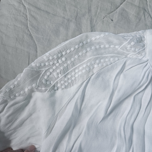 PEPE JEANS White Button Up Mesh Details Cottagecore Boho XS - Picture 8 of 11